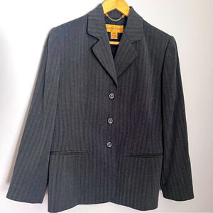 Classiques Entier Vintage Wool Suit Jacket Size 6P, dark gray in EUC